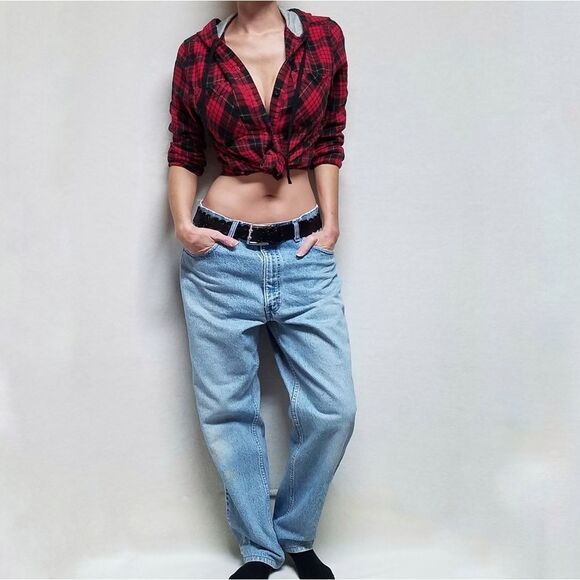 VINTAGE 1991 Levi's 550 Light Wash Distressed Trashed High Rise Grunge Jeans - Picture 2 of 16